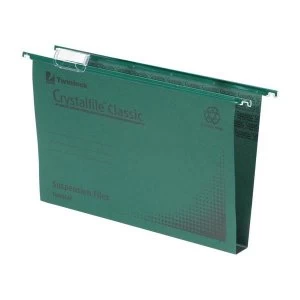 image of Rexel Crystalfile Classic Foolscap Manilla Suspension File 30mm Green - 1 x Pack of 50 Suspension Files