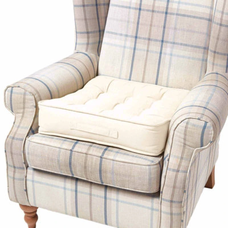 Image of Homescapes Cotton Armchair Booster Cushion Cream