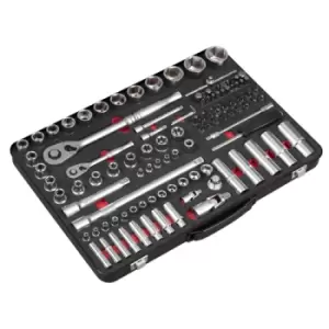Image of Sealey Socket Set 1/4" & 1/2"Sq Drive 108pc - Premier Platinum Series