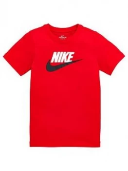 Image of Nike Sportswear Older Boys Futura Icon T-Shirt - Red, Size L, 12-13 Years