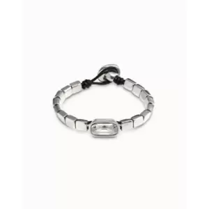 image of Anaconda White Metal Faceted Crystal Bracelet