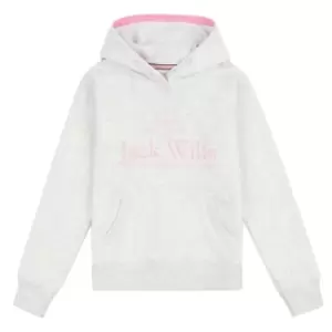 image of Jack Wills Kids Girls Logo Script Hoodie - Beige