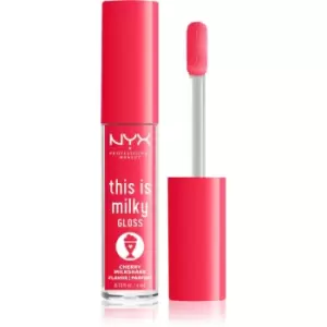Image of NYX Professional Makeup This is Milky Gloss Milkshakes Hydrating Lip Gloss with Fragrance Shade 13 Cherry Milkshake 4 ml