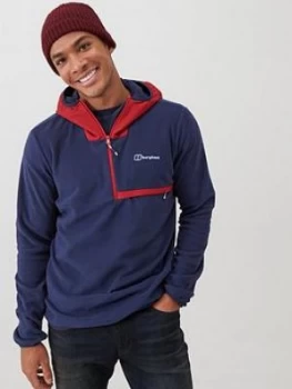 image of Berghaus Aslam Hooded Fleece Top - Navy