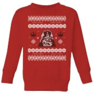 Image of Star Wars Darth Vader Knit Kids Christmas Sweatshirt - Red - 11-12 Years