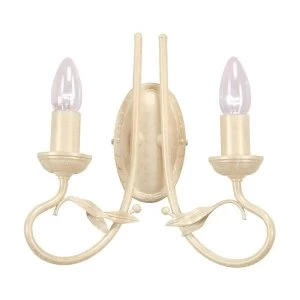 Image of 2 Light Indoor Candle Wall Light Gold, Ivory, E14