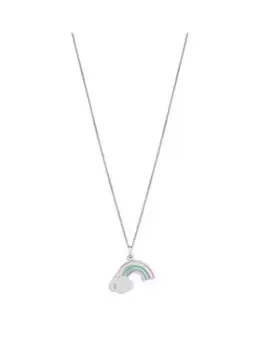 Image of D For Diamond Diamond Set ChildrenS Rainbow Enamel Pendant