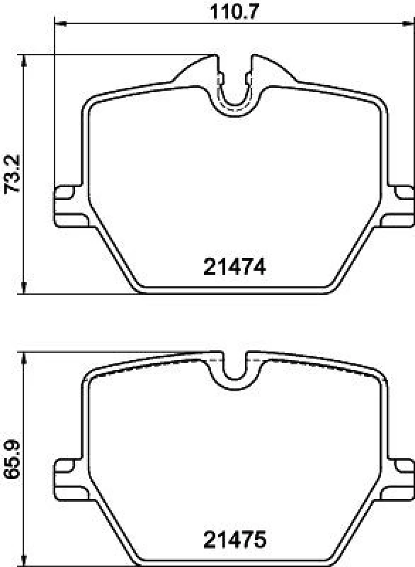 Image of HELLA Brake pad set HELLA 8DB 355 040-601