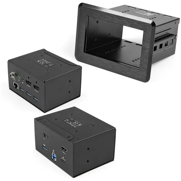 Image of Startech StarTech.com Conference Room Docking Station - Universal Laptop Dock - 4K HDMI 60W Power Delivery USB Hub GbE Audio - In-Table Connectivity B