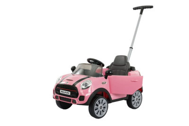 Image of Rollplay Mini Cooper Play Push Car With Parental Handle - Pink 42593