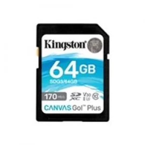 Image of Kingston 64GB SDXC CanvasGo Plus SD Card