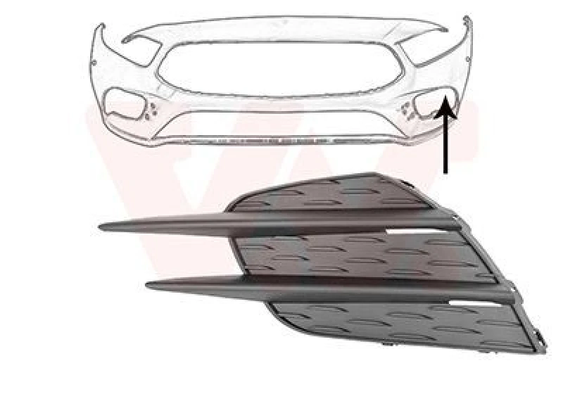Image of VAN WEZEL Bumper grill VAN WEZEL 2946597