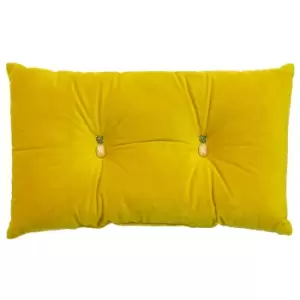 image of Pineapple Velvet Cushion Yellow