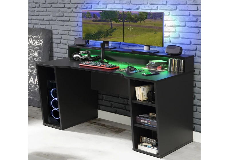 Image of Flair Power X Gaming Desk in Black Unisex