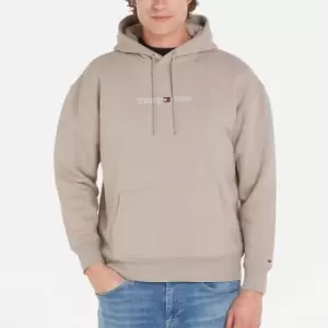 Image of Tommy Jeans Classic Linear Cotton-Blend Jersey Hoodie - L