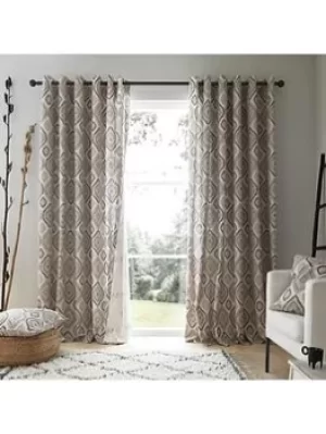 Image of Pineapple Elephant Ziri Fully Lined Eyelet Curtains