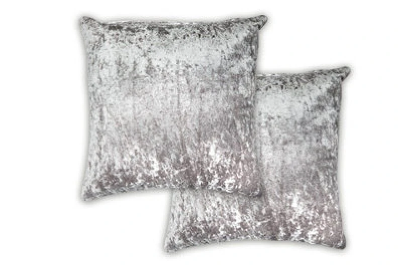 Image of Crushed Velvet Cushion Cover In Silver