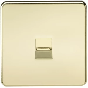 Image of KnightsBridge Screwless Polished Brass Telephone Master Socket Flush Wall Socket