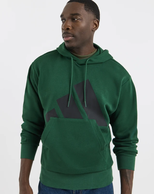Image of Adidas adidas Big Logo French Terry Hoodie Green/Black - adidas - Size: S34/37 Green/Black Male S34/37 AO21001