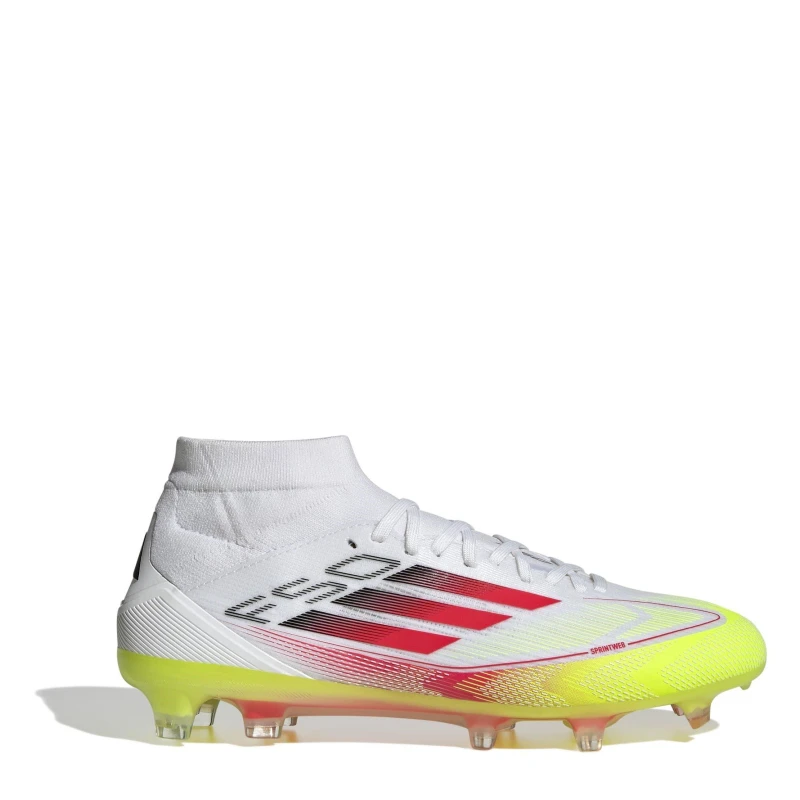 Image of adidas F50 Pro Mid-cut Womens Firm Ground Football Boots White/Red female 3.5 (36)