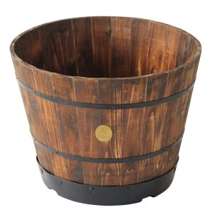 image of VegTrug Wooden Barrel Planter - Large