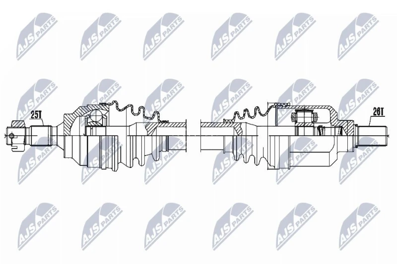 Image of NTY NPW-CT-053 Drive shaft Automatic Transmission, Front Axle Left Drive Shaft (13)