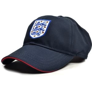Image of England FA Washed Navy Three Lions Sandwich Peak Baseball Cap
