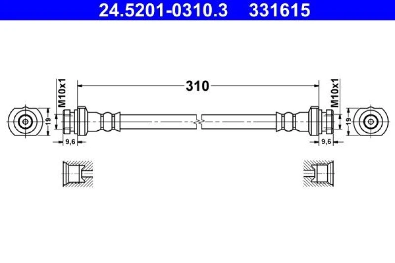 Image of Brake hose ATE 24.5201-0310.3