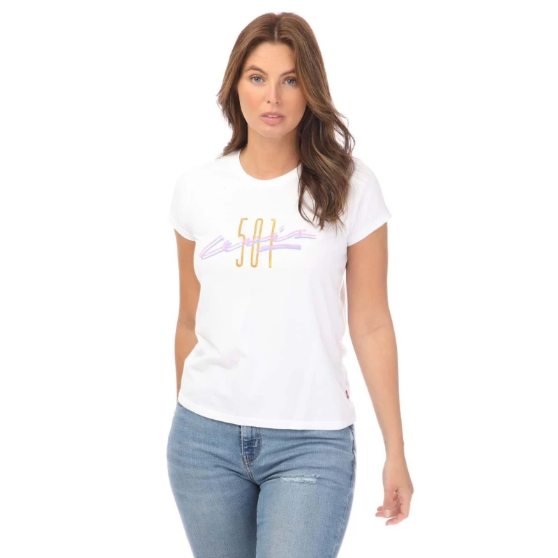 Image of Levis Graphic Authentic T-Shirt White female 6