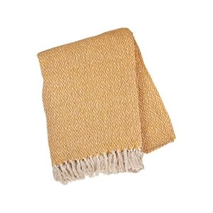 Image of Sass & Belle Scandi Boho Mustard Blanket Throw