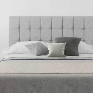Image of Sinatra Upholstered Headboard, Pure Pastel Cotton, Storm - Headboard 60cm Size Double (135x200)