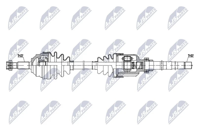 Image of NTY NPW-PE-135 Drive shaft Manual Transmission, Front Axle Right Drive Shaft (13)