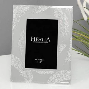 image of 4" x 6" - HESTIA? Silver Glitter Feather Photo Frame