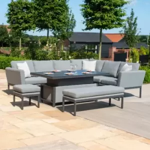 Image of Maze Pulse Left Handed Rectangular Corner Dining Set with Rising Table Flanelle
