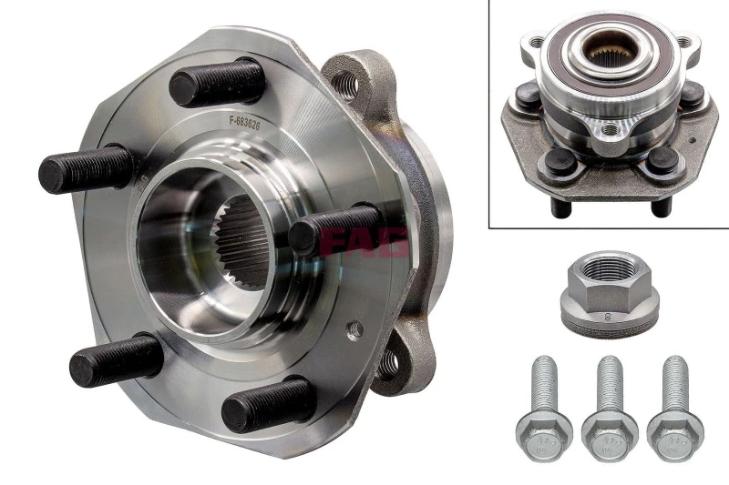 Image of FAG 713 6980 20 Wheel bearing kit Photo corresponds to scope of supply, with ABS sensor ring Wheel Bearing Kit (654)