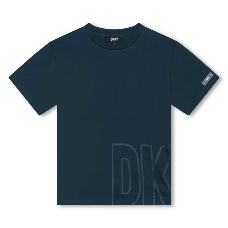 Image of DKNY DK Logo Print T-Shirt Juniors - Blue Blue One Size
