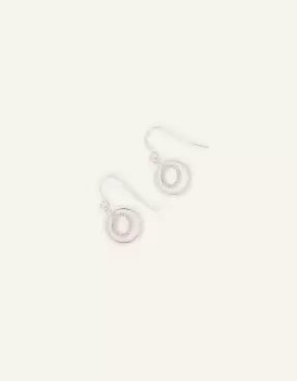 image of Accessorize Womens Sterling Silver-Plated Circle Drop Earrings