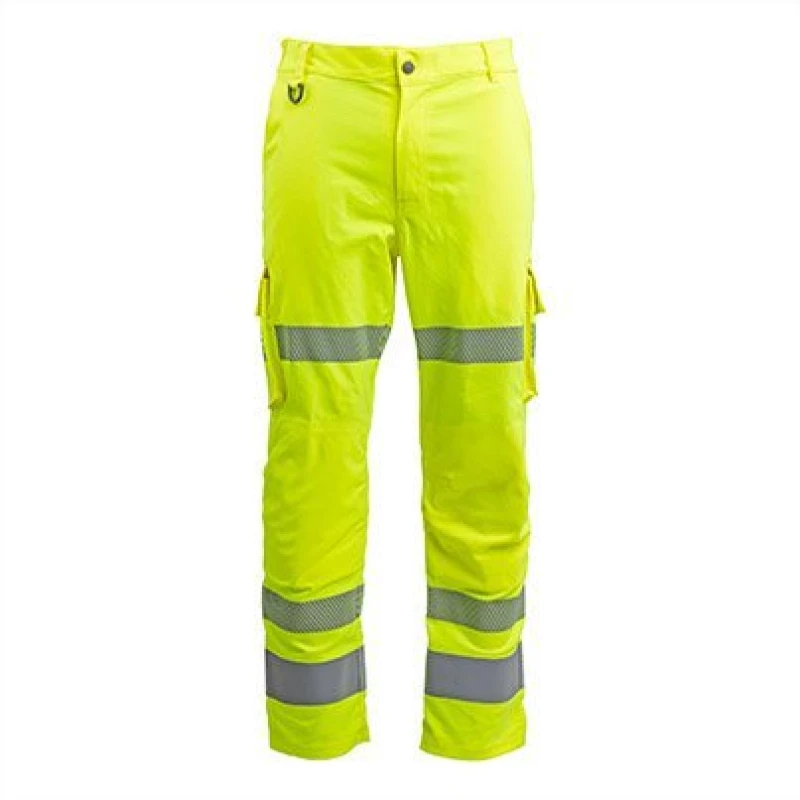 Image of Arco Arco Responsible Yellow Hi-Vis Cargo Trousers with Kneepad Pockets 42R 18S3342