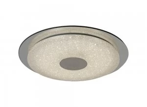 Image of Flush Ceiling Light 45cm Round 18W LED 2700-6500K Tuneable, 1680lm, Remote Control White, Diamond