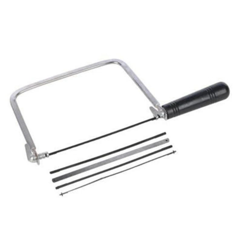 Image of Loops 170mm Coping Saw 5 Assorted Blades 360 Degree Blade Adjustable Multi