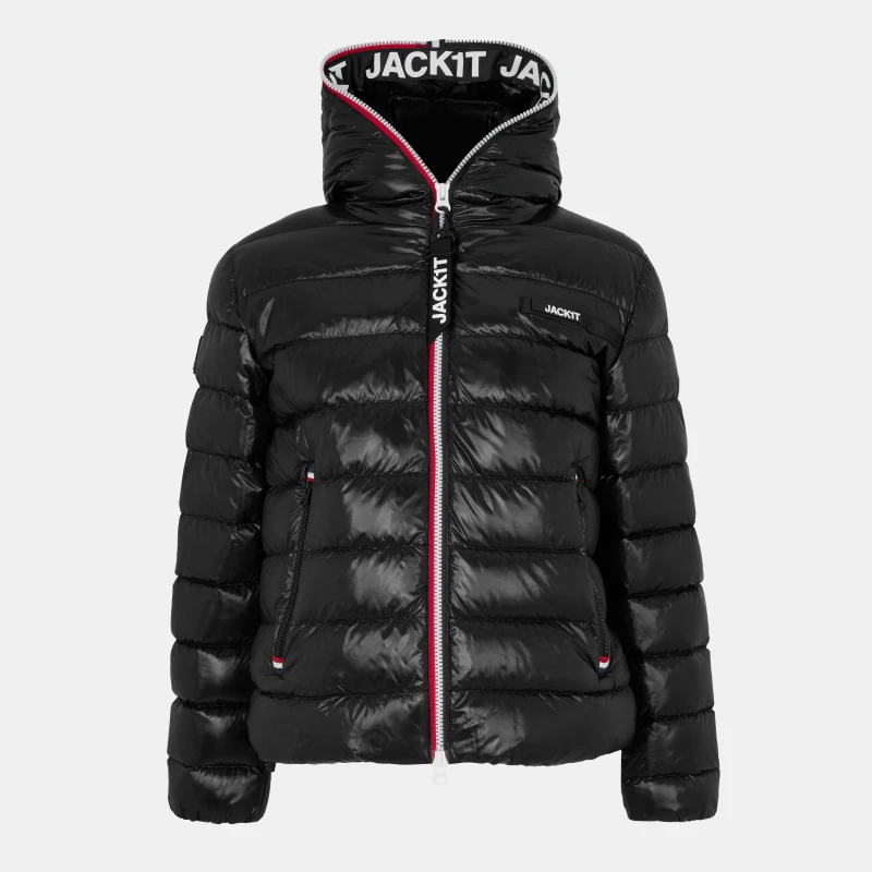 Image of Jack1t Mens Hooded Insulated Medium Puffer Jacket Black male 2X Large