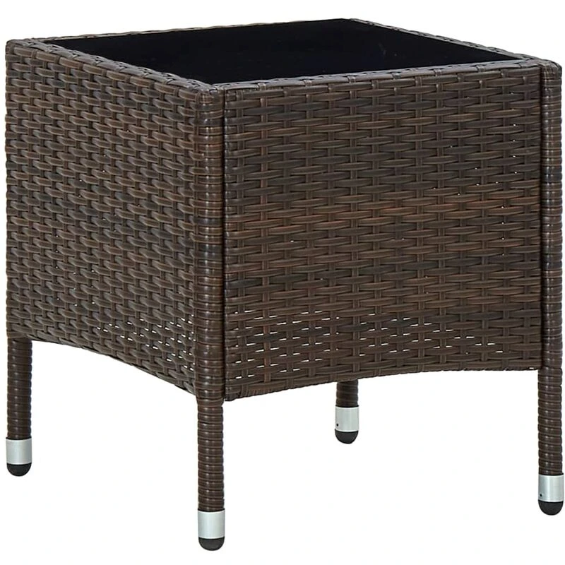 Image of VIDAXL Garden Table Brown 40x40x45cm Poly Rattan Vidaxl 8719883855844