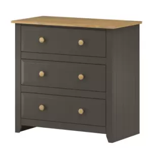 Image of Capri 3 Drawer Chest Carbon Grey