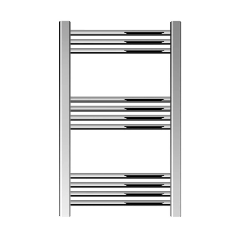 Image of Balterley Straight Heated Towel Rail Radiator, 219W, 500 x 700mm, Chrome in Silver Silver Unisex