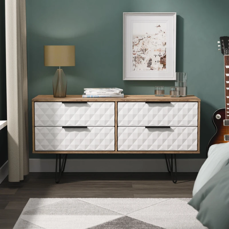 Image of Ready Assembled 2 U Islay 4 Drawer Bed Box (Ready Assembled) in White White Unisex