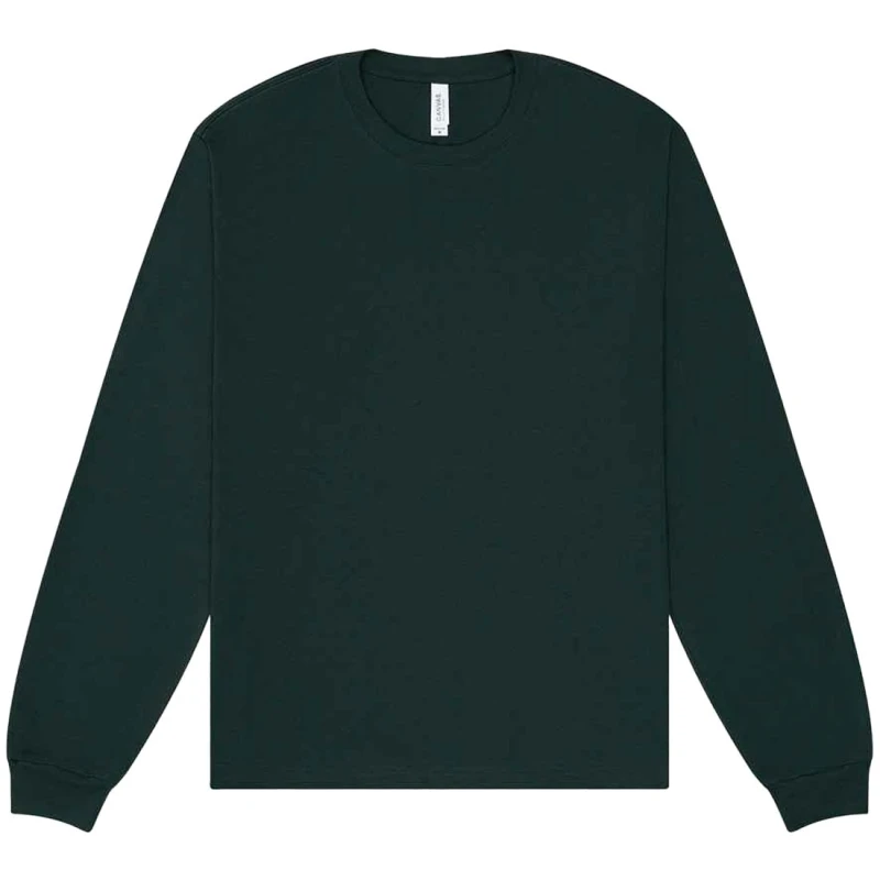 Image of Bella + Canvas Mens Heavyweight Long-Sleeved T-Shirt in Green Size: Small Green Male S