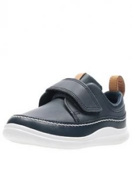 Image of Clarks Crest Ember Toddler Strap Shoes, Navy, Size 4 Younger