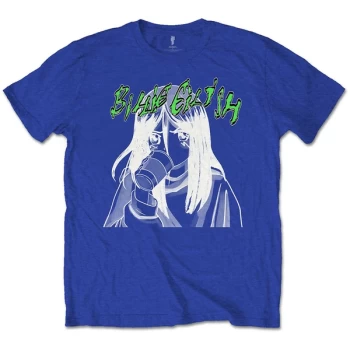 Image of Billie Eilish - Anime Drink Unisex Large T-Shirt - Blue