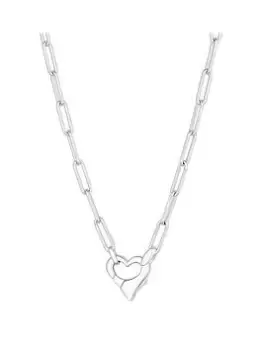 image of Simply Silver Sterling Silver 925 Open Heart Closure Necklace