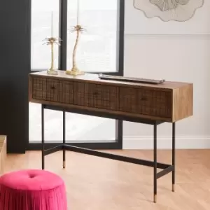 Image of Pacific Arte 3 Drawer Dressing Table, Dark Acacia Wood Brown